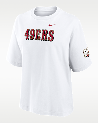 1989年新聞記事デザイン NFL SF 49ers Tシャツ 未使用 Mサイズ San Francisco 49ers 80th Anniversary Boxy Women's Nike NFL T-Shirt